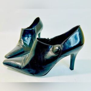 Franco Sarto Black Vegan Leather Booties size 6
